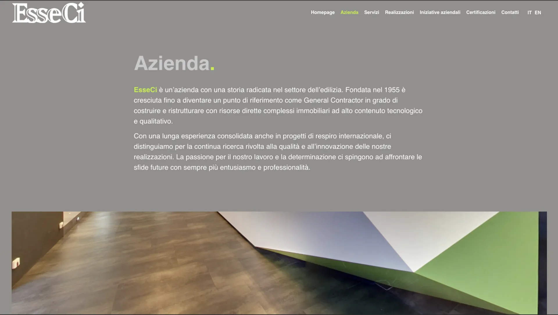 Sezione realizzazioni del sito EsseCi