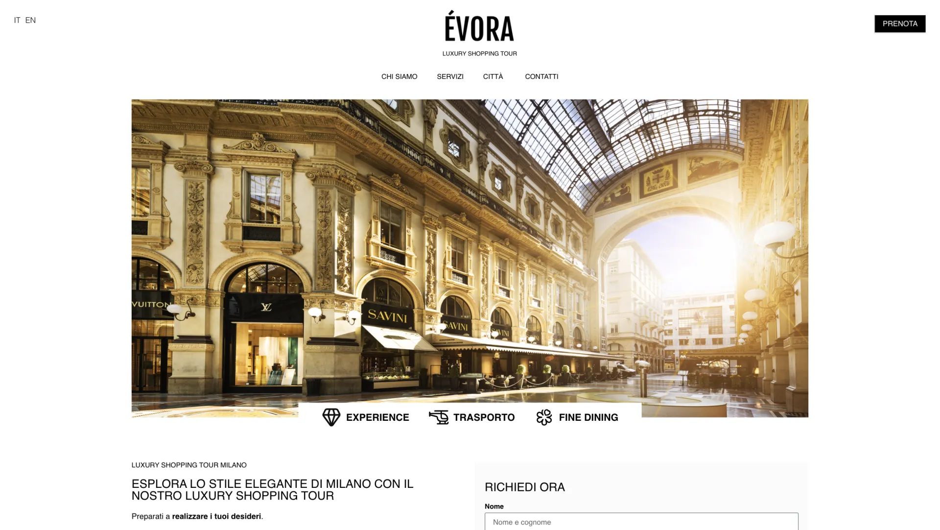 Pagina destinazioni del sito ÉVORA - Luxury Shopping Tour
