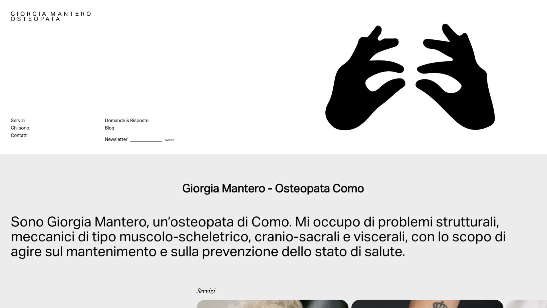 Giorgia Mantero Osteopata website homepage