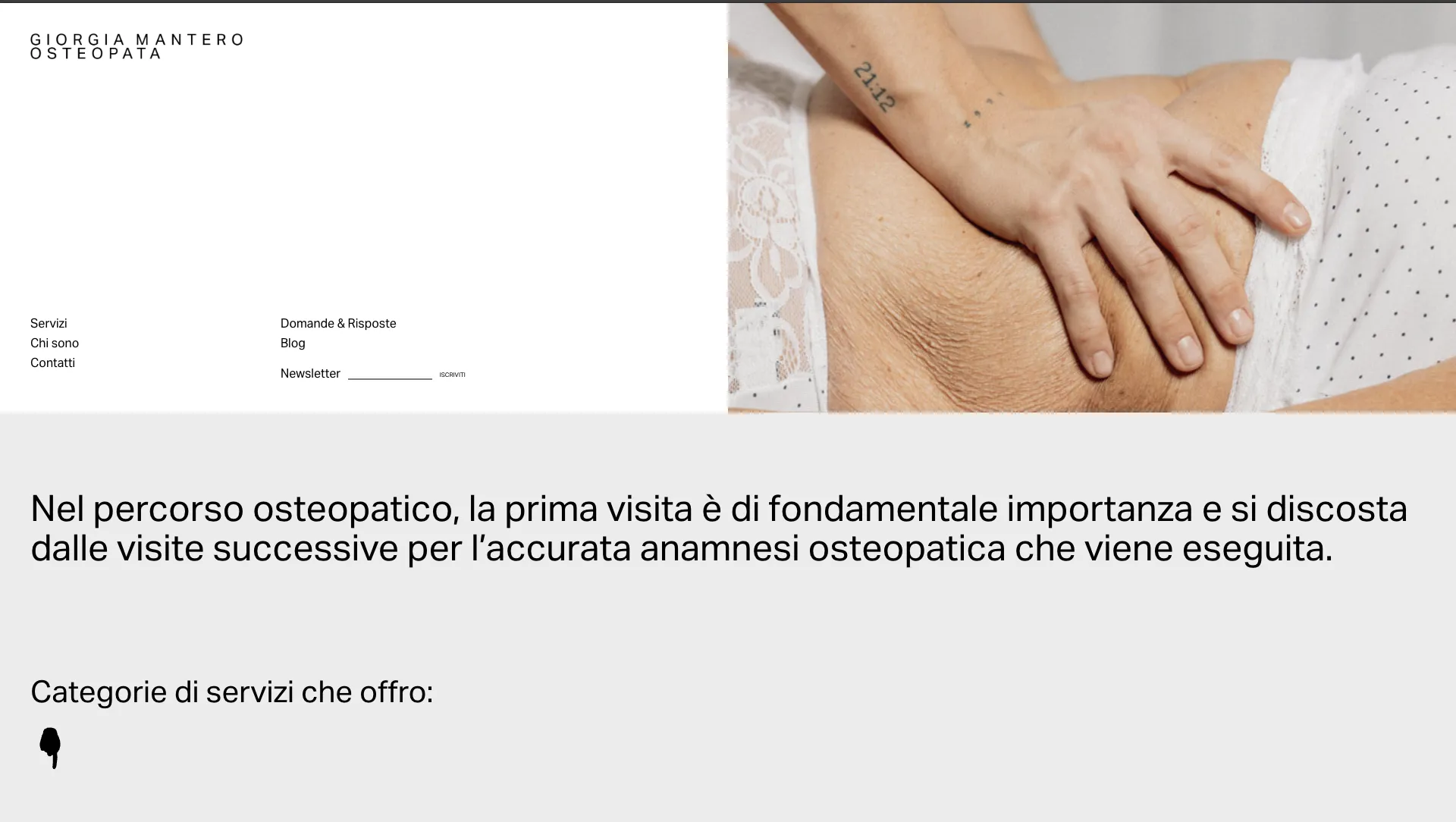 Giorgia Mantero Osteopata website about page