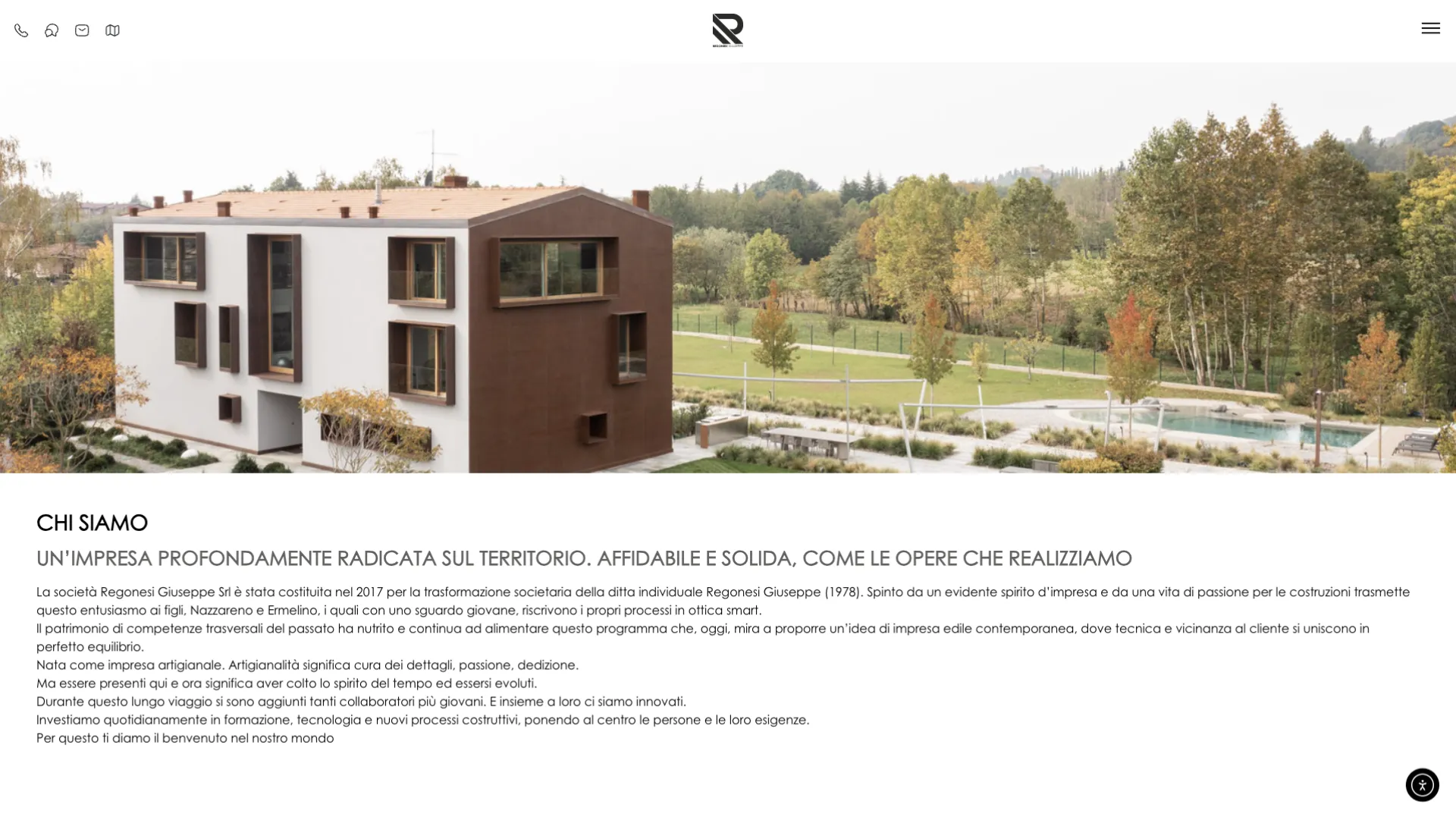Pagina servizi del sito Impresa Edile Regonesi