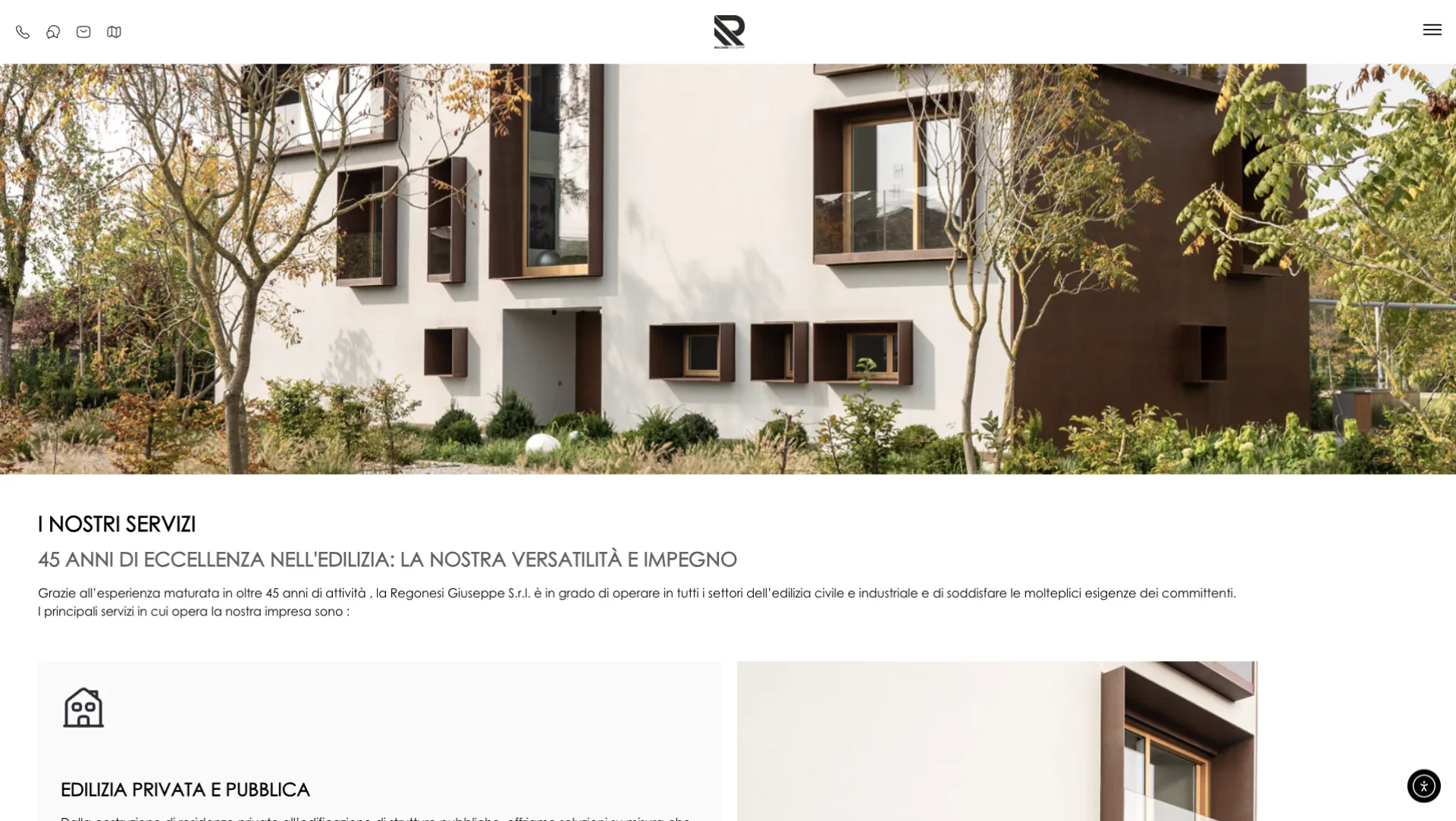 Sezione portfolio del sito Impresa Edile Regonesi