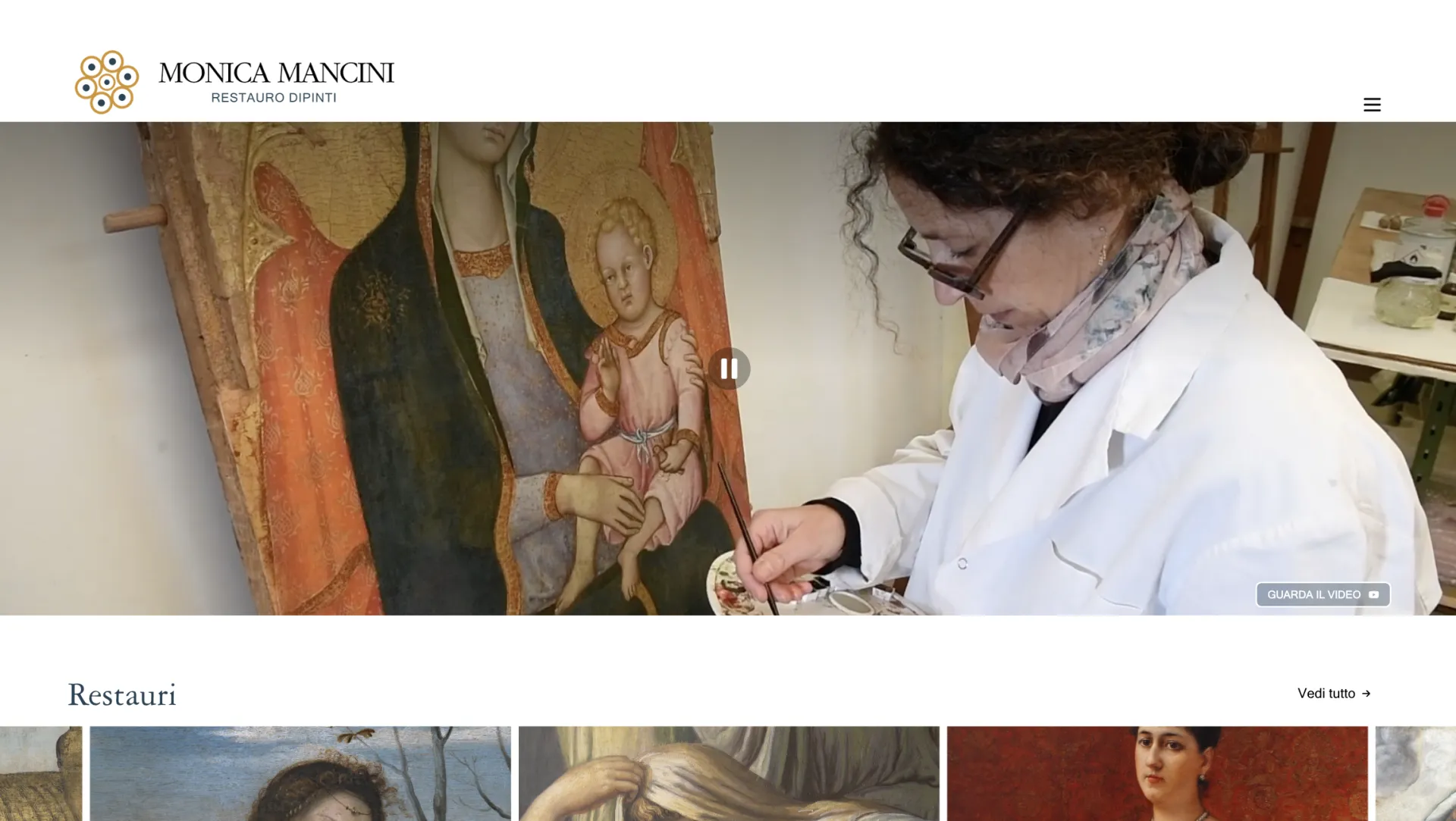 Monica Mancini Restauro Dipinti website homepage