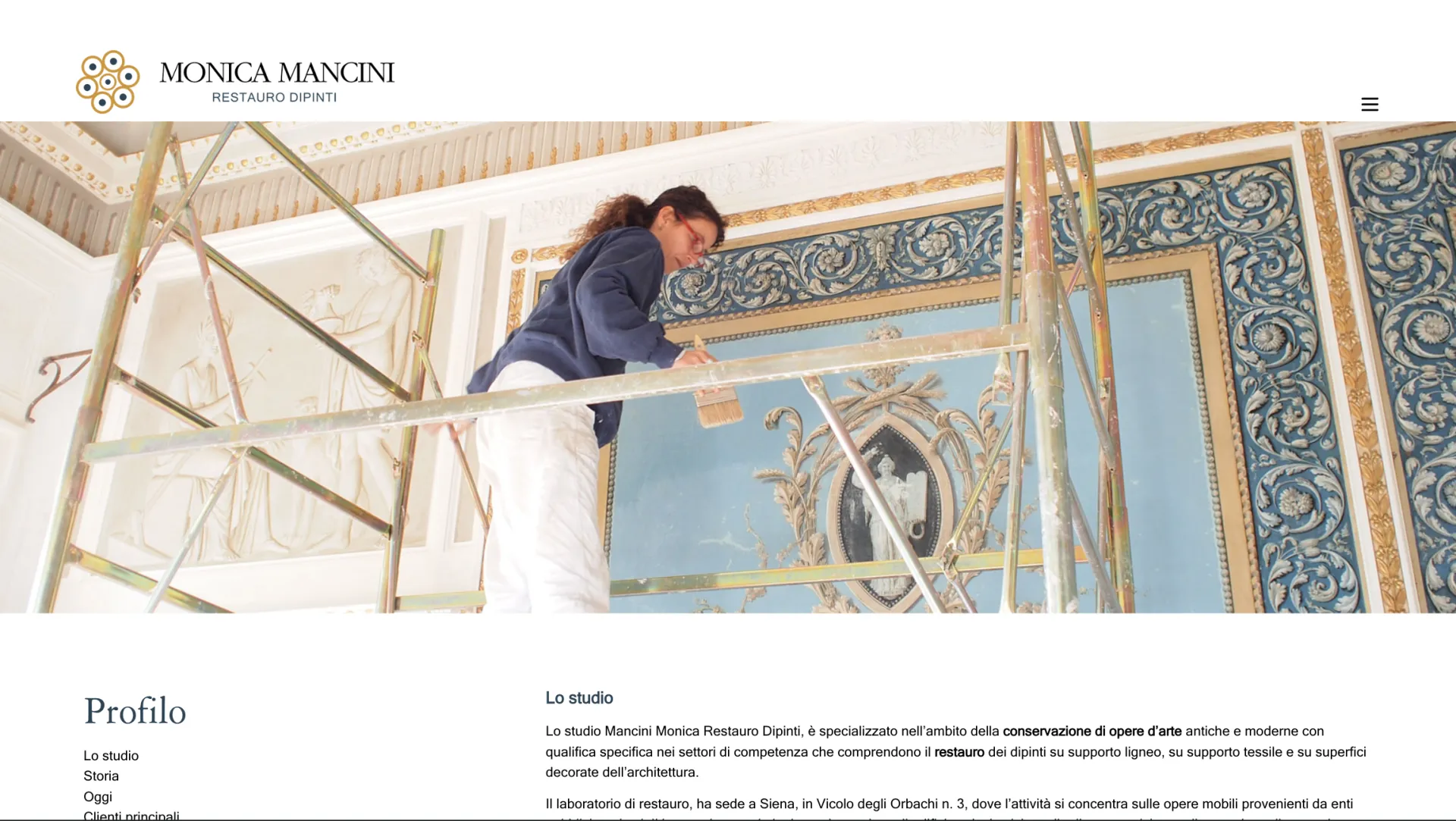 Monica Mancini Restauro Dipinti website profile page