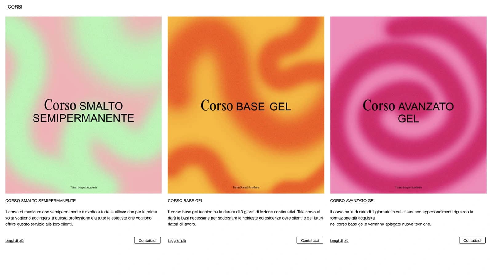 Pagina e-commerce del sito Tiziana Scarpati Nails